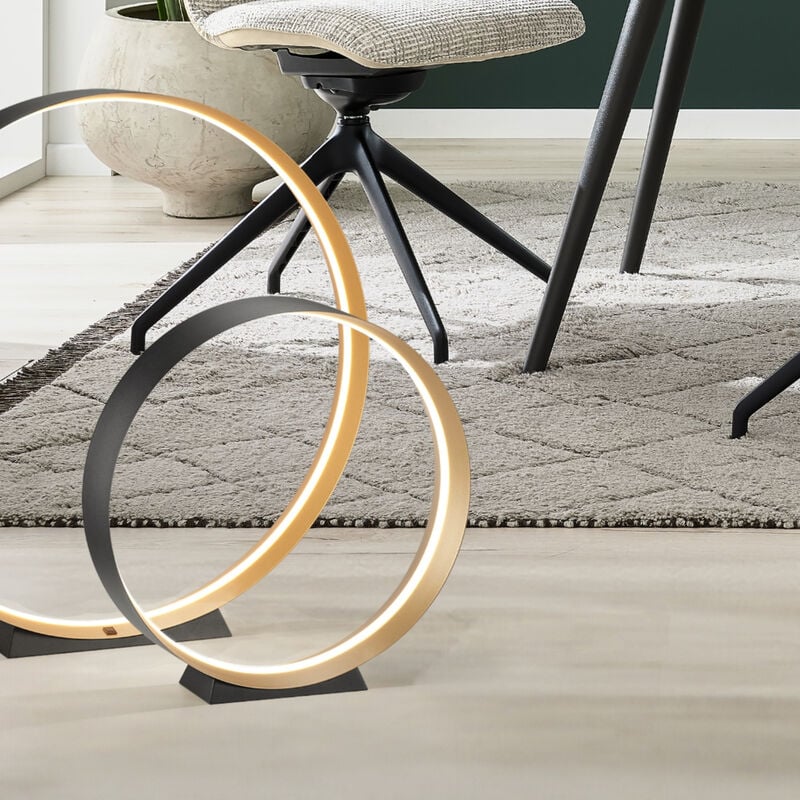 Musterring Loop LED-lattiavalaisin 45 cm mattamusta/kulta